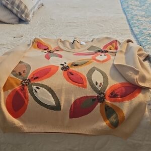 Floral Patterned Sweater - Multicolor